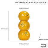 Bright Yellow Whimsical Stacked Orange Ceramic Vase - Modern Nordic Tabletop Decor