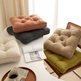 Tea Green Soft And Thick Seat Cushion - Cotton Linen Blend Chair Pad with Ties - 43x43cm
