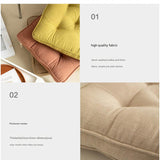 Brown Soft And Thick Seat Cushion - Cotton Linen Blend Chair Pad with Ties - 43x43cm