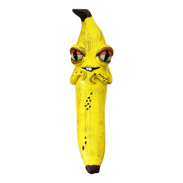 3 Pcs Style 2 Yellow Whimsical Magic Banana Monster Figurine - Quirky Resin Art Decor for Home & Party
