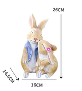 Kisses Rabbits Cute Rabbit Resin Garden Ornament - Charming Outdoor Decor