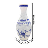 Unique 3D Puzzle Vase with Built-in Water Holder - Fun DIY Project (Blue and White)
