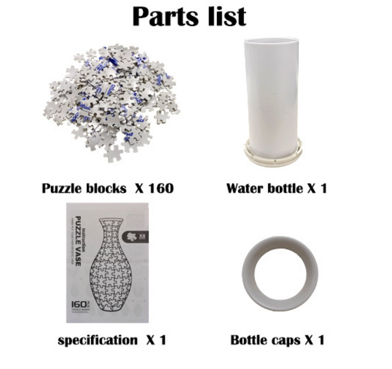 Unique 3D Puzzle Vase with Built-in Water Holder - Fun DIY Project (Blue Boat)