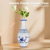 Unique 3D Puzzle Vase with Built-in Water Holder - Fun DIY Project (Waves)