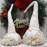 Off White Charming Handcrafted Christmas Gnome - Nordic Tomte Plush Figurine for Holiday Decor(11*11*36cm)