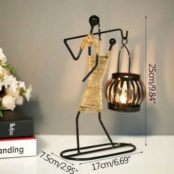 Creative Iron Girl Candle Holder (Style C)