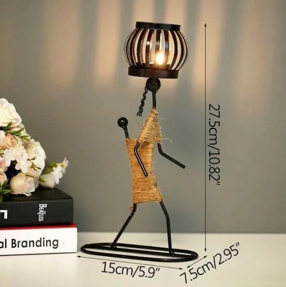 Creative Iron Girl Candle Holder(Style E)
