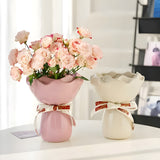 Handcrafted Minimalist Ceramic Vase - Artistic Home Decor Centerpiece(red)