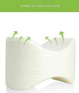 Blue Ergonomic Memory Foam Knee Pillow for Side Sleepers - Leg Positioner for Sciatica, Back, Hip & Joint Pain Relief