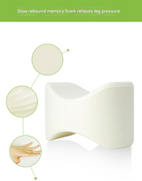 Blue Ergonomic Memory Foam Knee Pillow for Side Sleepers - Leg Positioner for Sciatica, Back, Hip & Joint Pain Relief