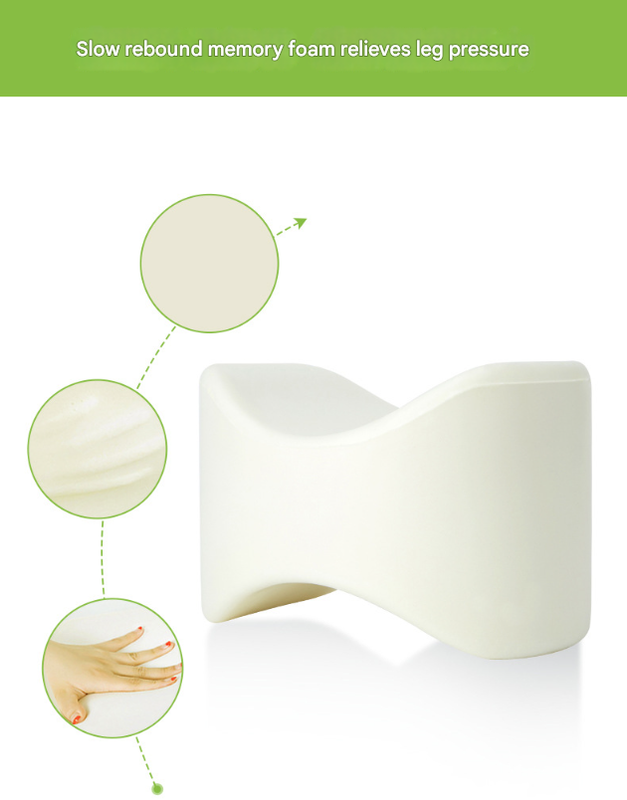 Blue Ergonomic Memory Foam Knee Pillow for Side Sleepers - Leg Positioner for Sciatica, Back, Hip & Joint Pain Relief