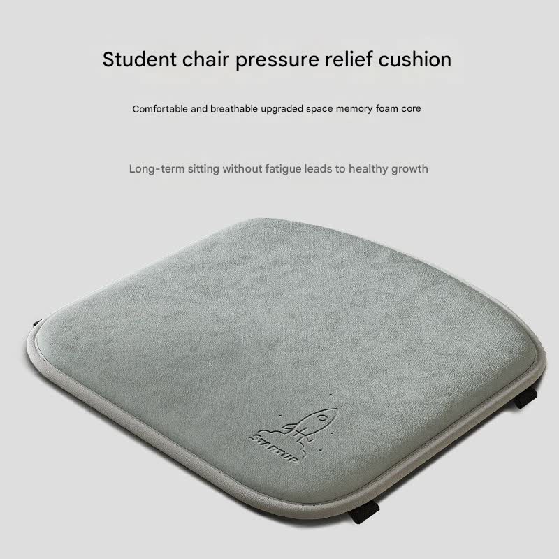Memory Foam Student Seat Cushion - Pressure Relief, Non-Slip with Adjustable Straps for Healthy Posture(Rocket Blue 36x34cm)