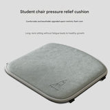 Memory Foam Student Seat Cushion - Pressure Relief, Non-Slip with Adjustable Straps for Healthy Posture(Astronaut Gray 36x34cm)