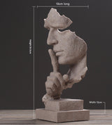 Abstract 'Silence is Golden' Art Sculpture In Sandstone Colour