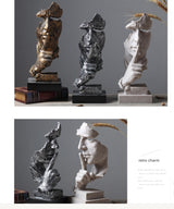 Abstract 'Silence is Golden' Art Sculpture In Sandstone Colour
