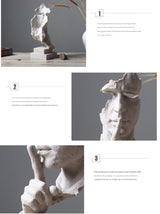 Abstract 'Silence is Golden' Art Sculpture In Sandstone Colour