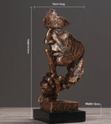 Abstract 'Silence is Golden' Art Sculpture In Gold
